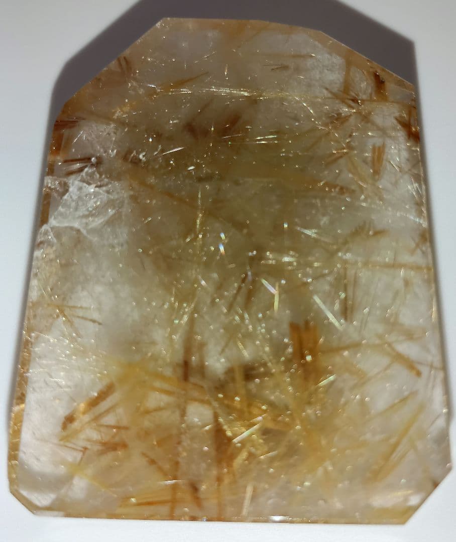 レア ゴールド タイチン ルチル 原石 クラスター 台座付き 高さ7.1cm