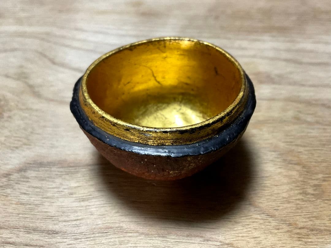 【珍品】市川銕琅　宗旦好 橙香合　金箔塗　茶道具　市川銕琅書箱　花押あり