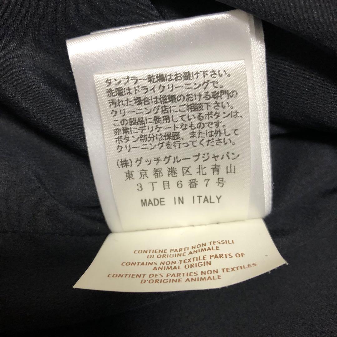 美品　GUCCI ウールコート　金ボタン　ブラック　裏地シルク100%