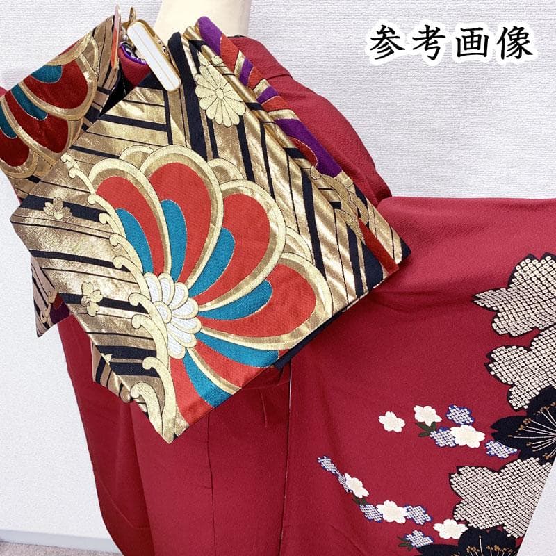 506z16☆鈴乃屋 振袖 古典柄 モダン シンプル 金彩☆美品 成人式 結婚式