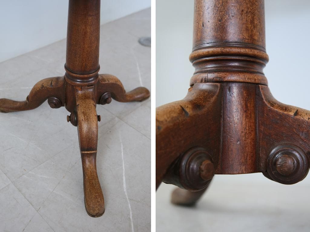 英国アンティーク木製チルトトップテーブル/折畳式机/サイドテーブル(89-44)