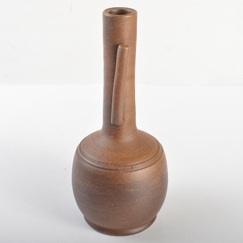 備前焼　人間国宝　金重陶陽作　一輪花入　金重道明識箱　M　R6970