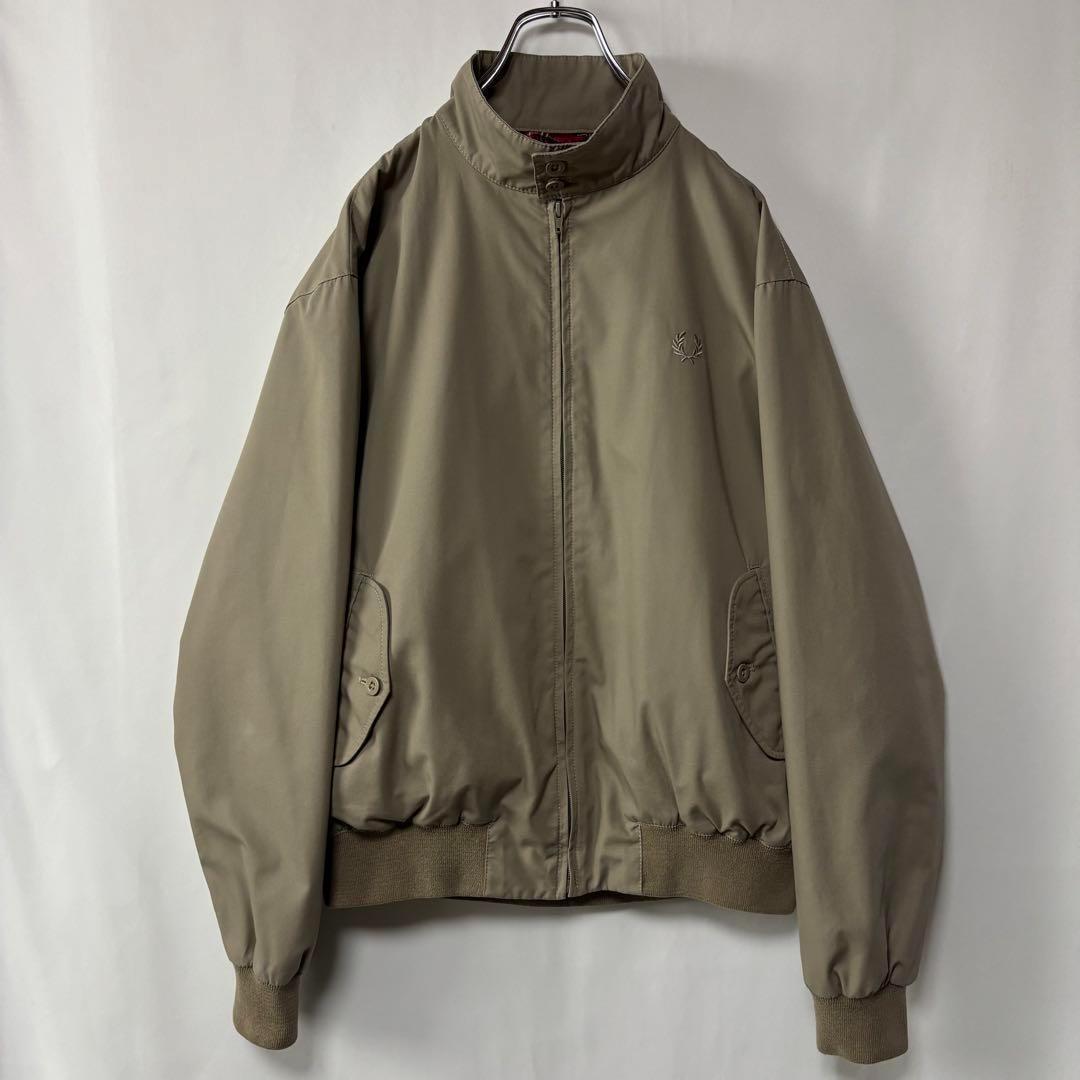 イングランド製　フレッドペリー スウィングトップ　サイズ42　刺繍ロゴ　ベージュ