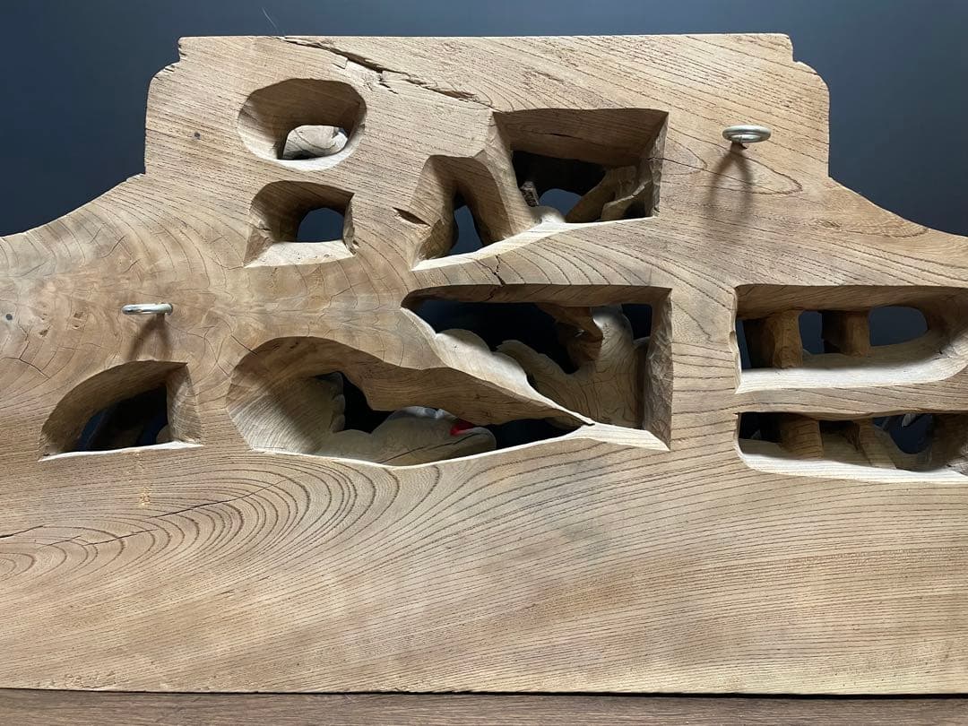 大型　蟇股　 彫刻 木彫　 彫刻工芸品　骨董品　幅131cm