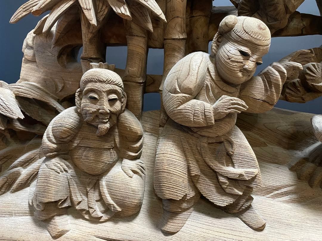 大型　蟇股　 彫刻 木彫　 彫刻工芸品　骨董品　幅131cm