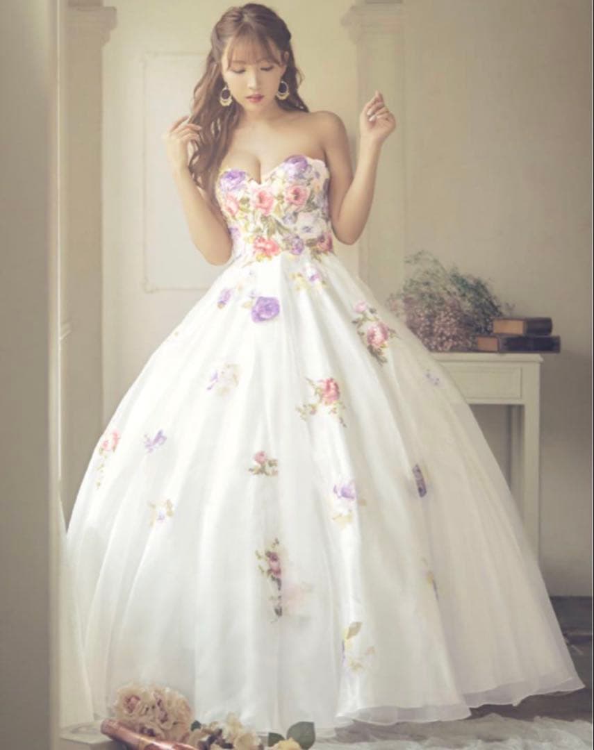 JEANMACLEANジャンマクレーンフラワーオーガンジーロングドレス