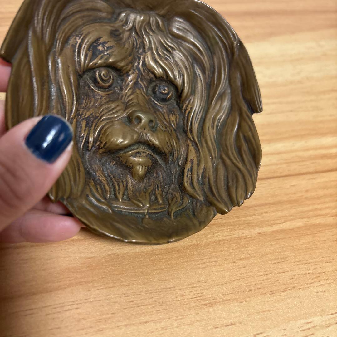 犬の顔 トレイ　海外アンティーク雑貨