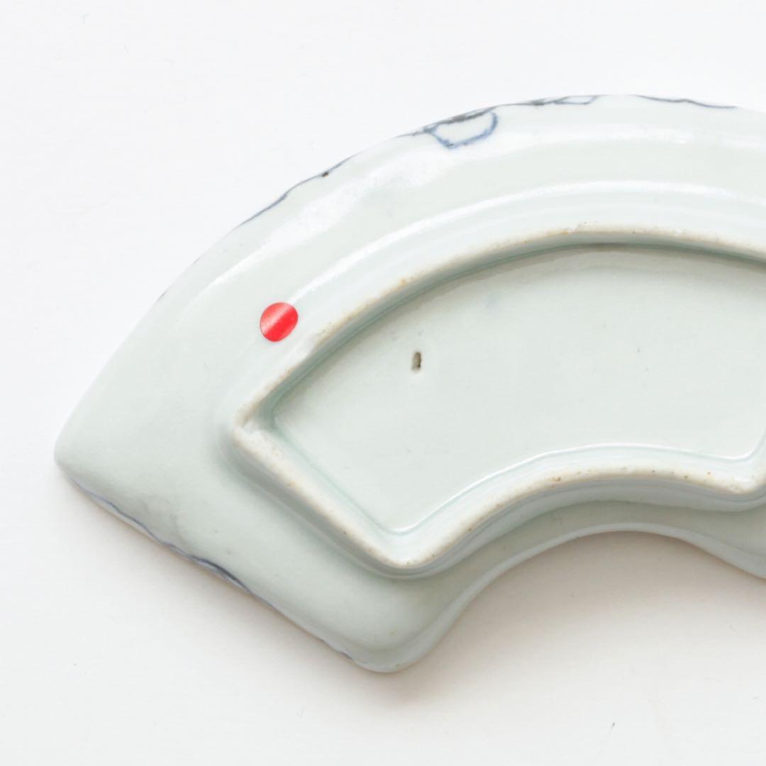 古伊万里　伊万里　江戸　中期　富士山形　扇面形　変形皿　小皿　手塩皿　2客セット