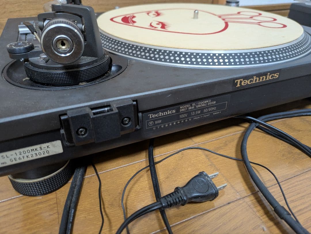 【カバー、針付き】Technics SL-1200 MK3 ターンテーブル