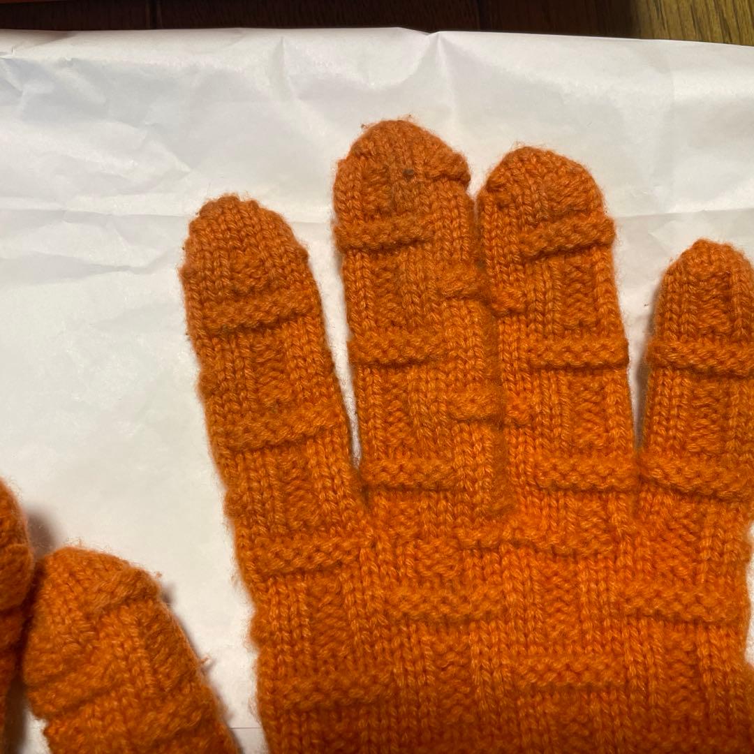 エルメス　カシミヤグローブ　オレンジ