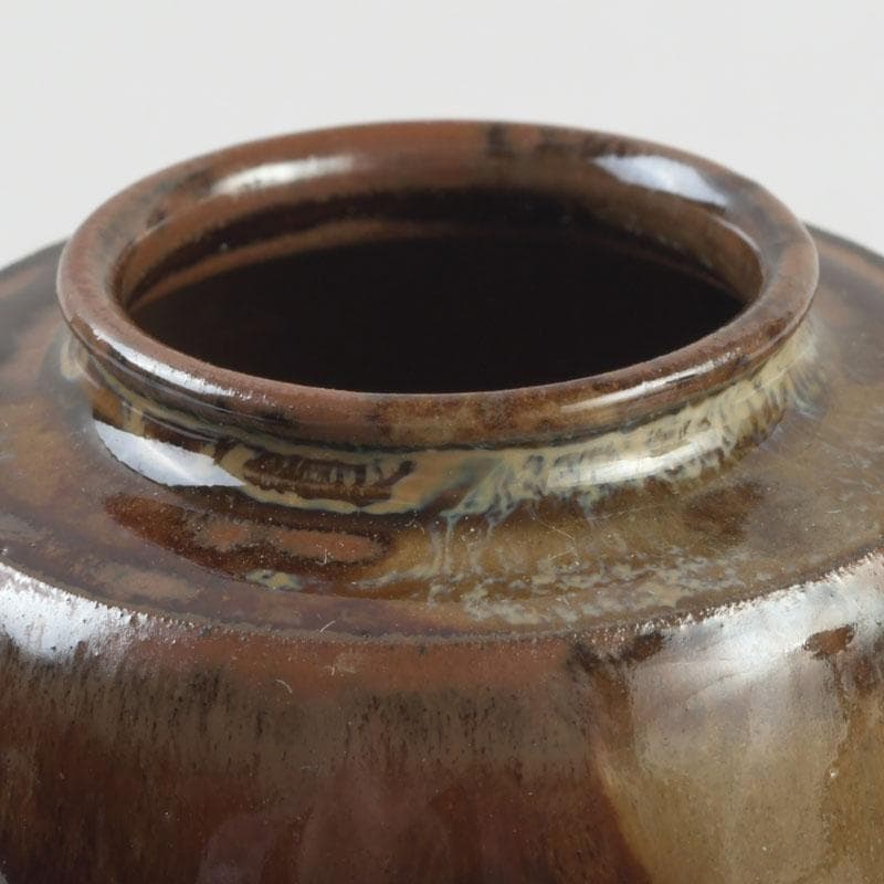 茶道具　高取焼　喜恵造　肩衝茶入　仕覆付二点付　共箱　V　9538