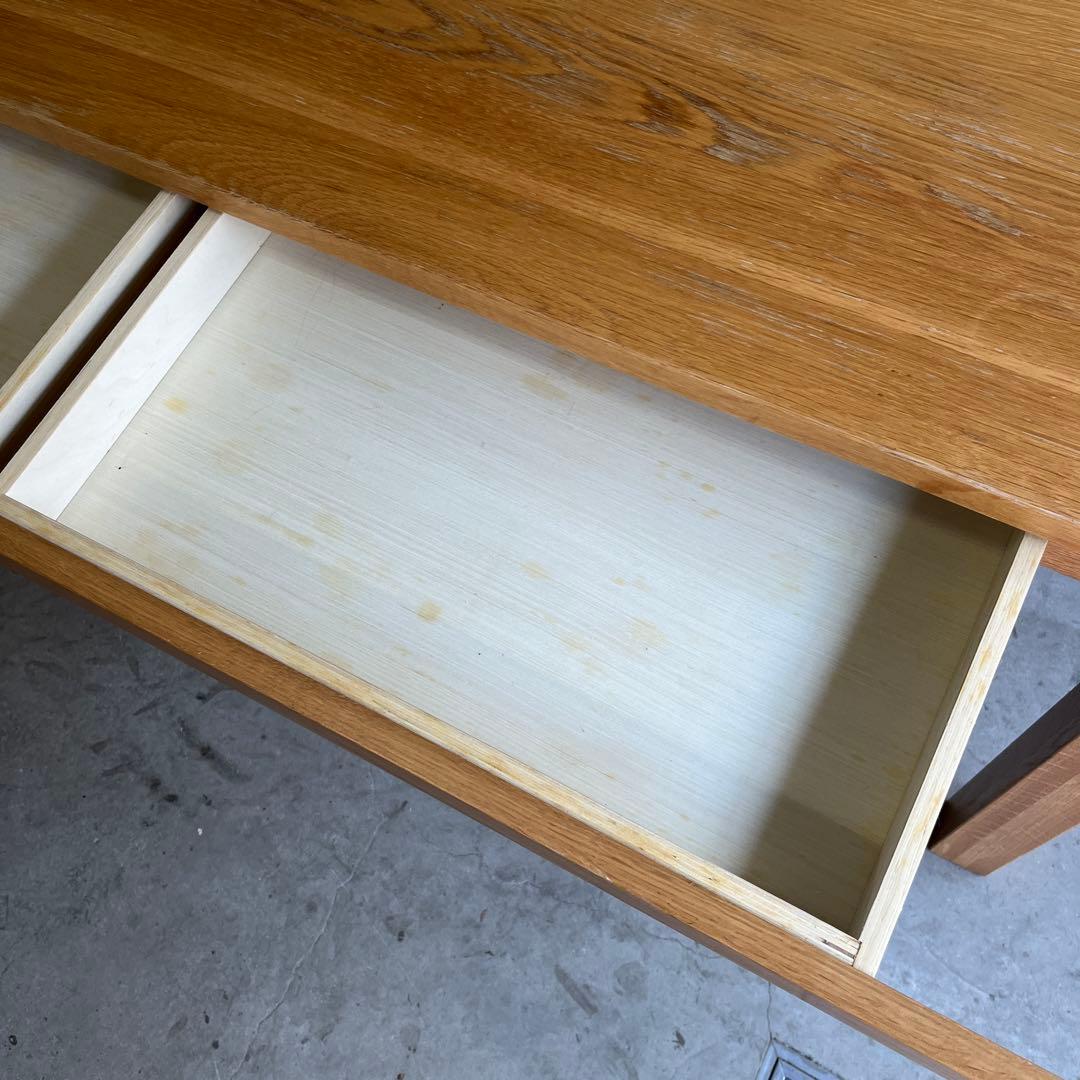 おすしファン★無印 無垢材ダイニングテーブル（引出付）・オーク材