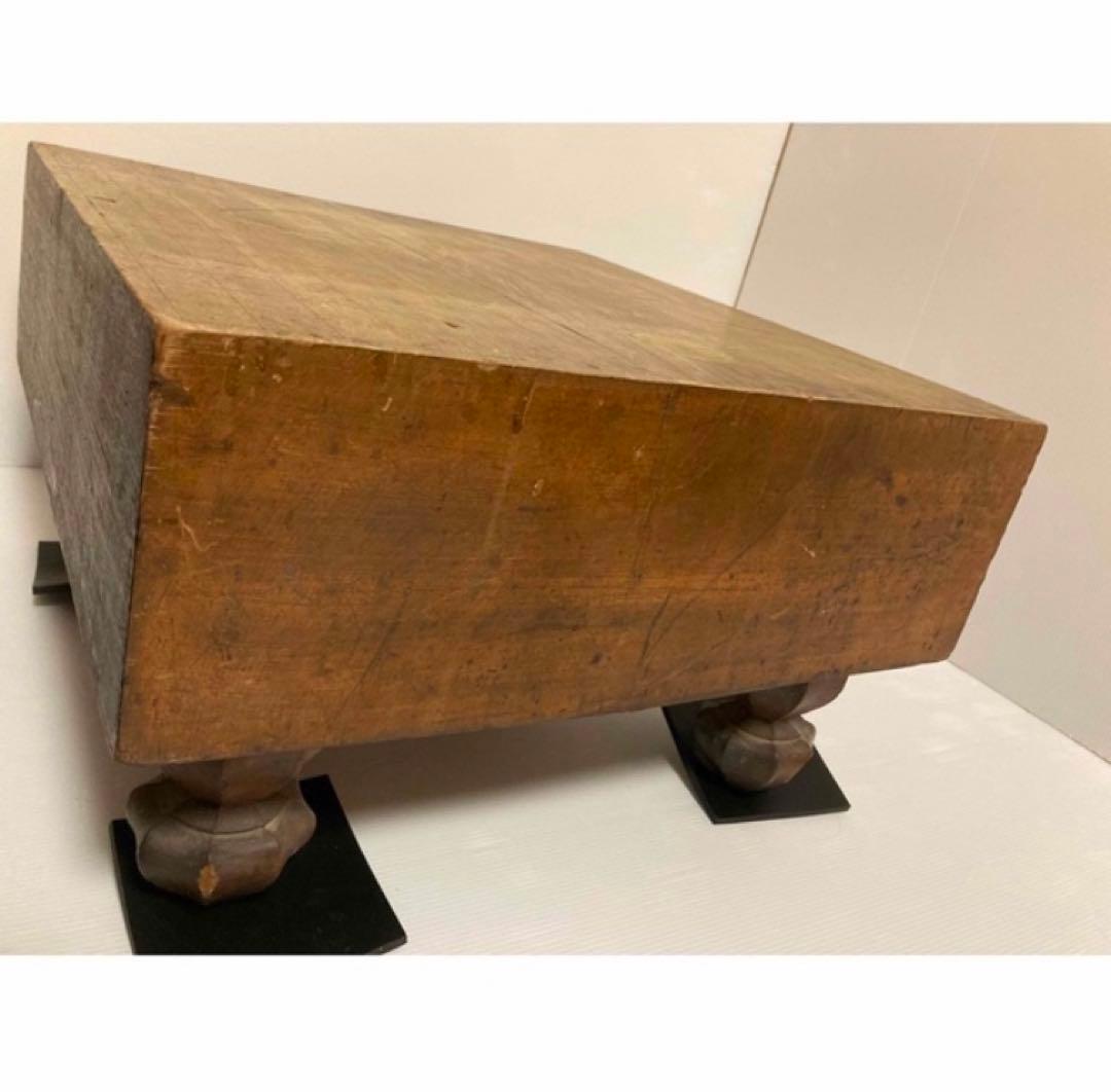 【年代物】木製　足つき碁盤と碁石、足置きセット 19路盤　324マス　へそつき