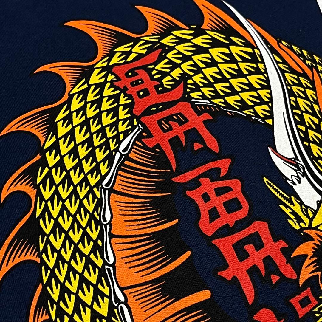 129 POWELLPERALTA和龍ビッグバックプリントXL濃紺ストリート映え