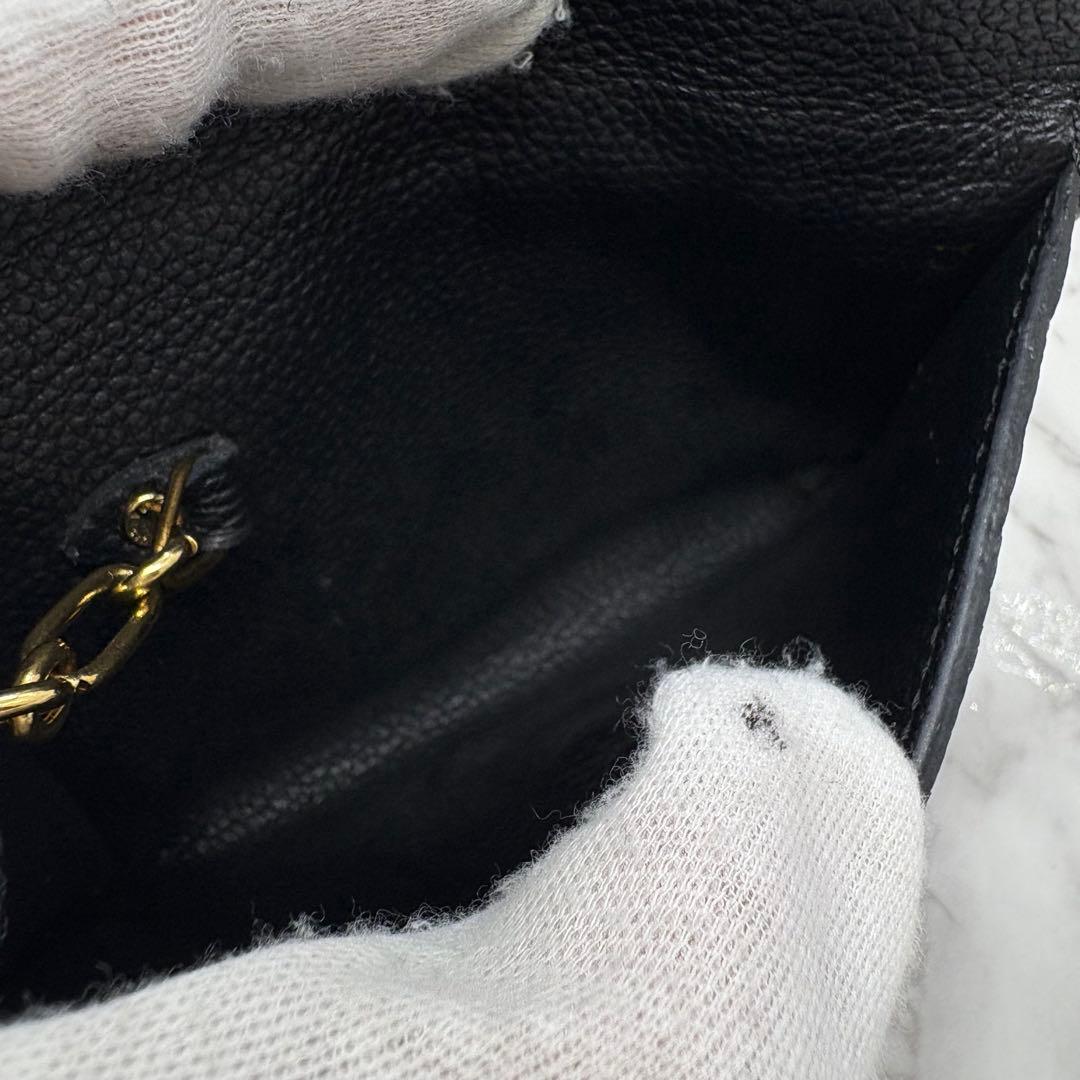 【極美品】ルイヴィトン ポシェットクレ モノグラム アンプラント レザー 黒