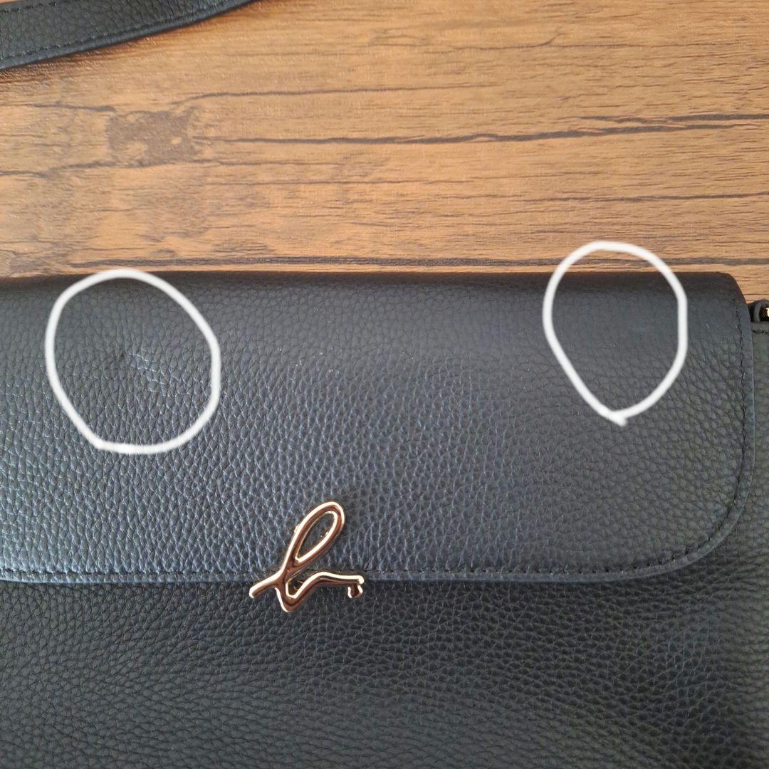 未使用 アニエスベー ブラックレザーショルダーバッグ