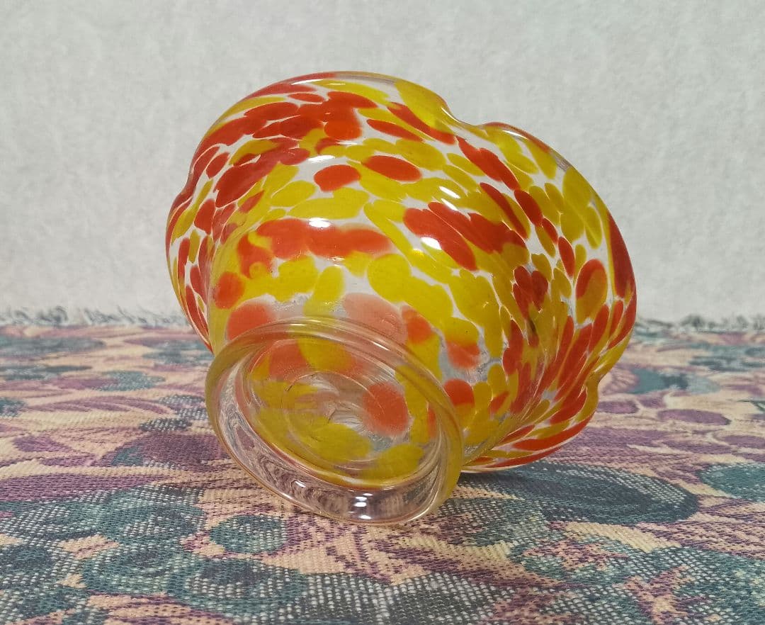 明治後期～大正  五輪花色吹雪文小鉢 氷コップ