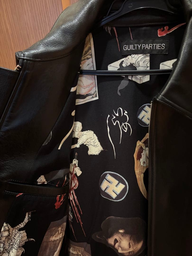 超貴重　ワコマリア　シングルライダース　レザージャケット　お化け絵図　M