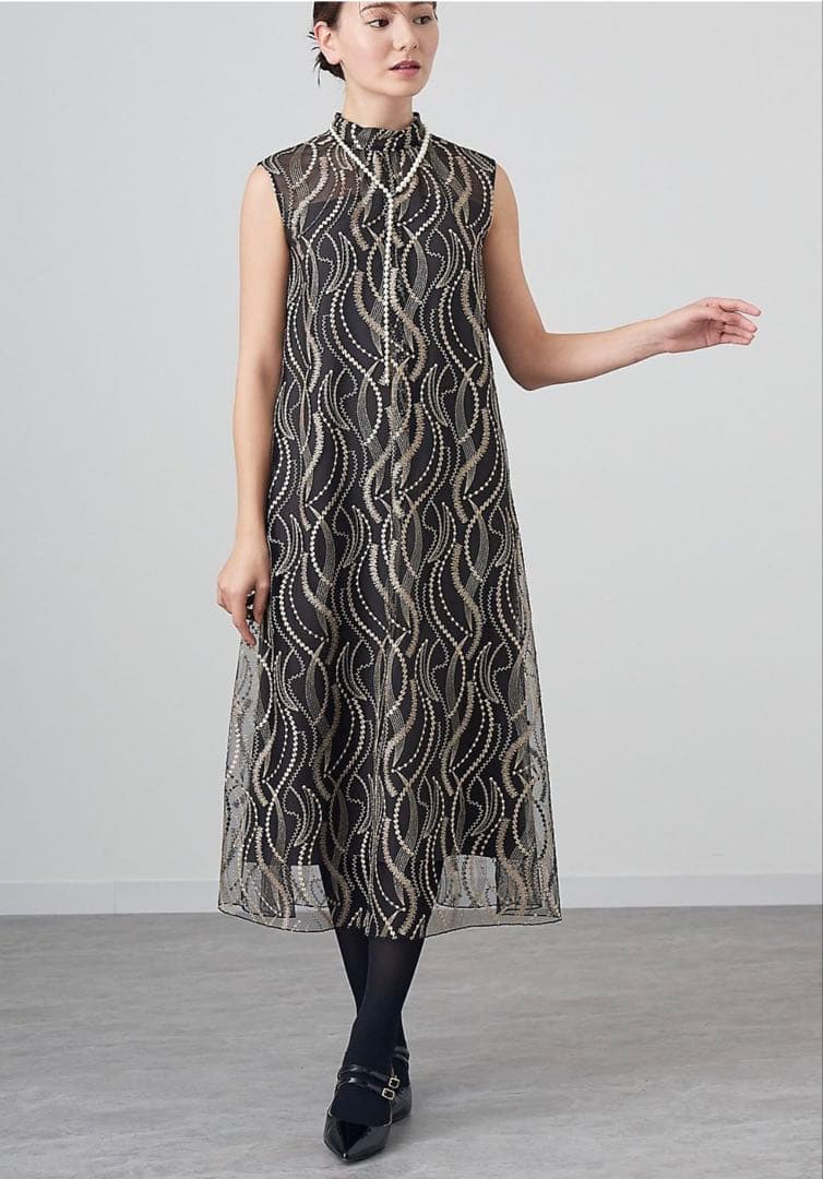 アナイ サイズ38 ホリデーコレクション　ラメチュールスタンド ワンピース