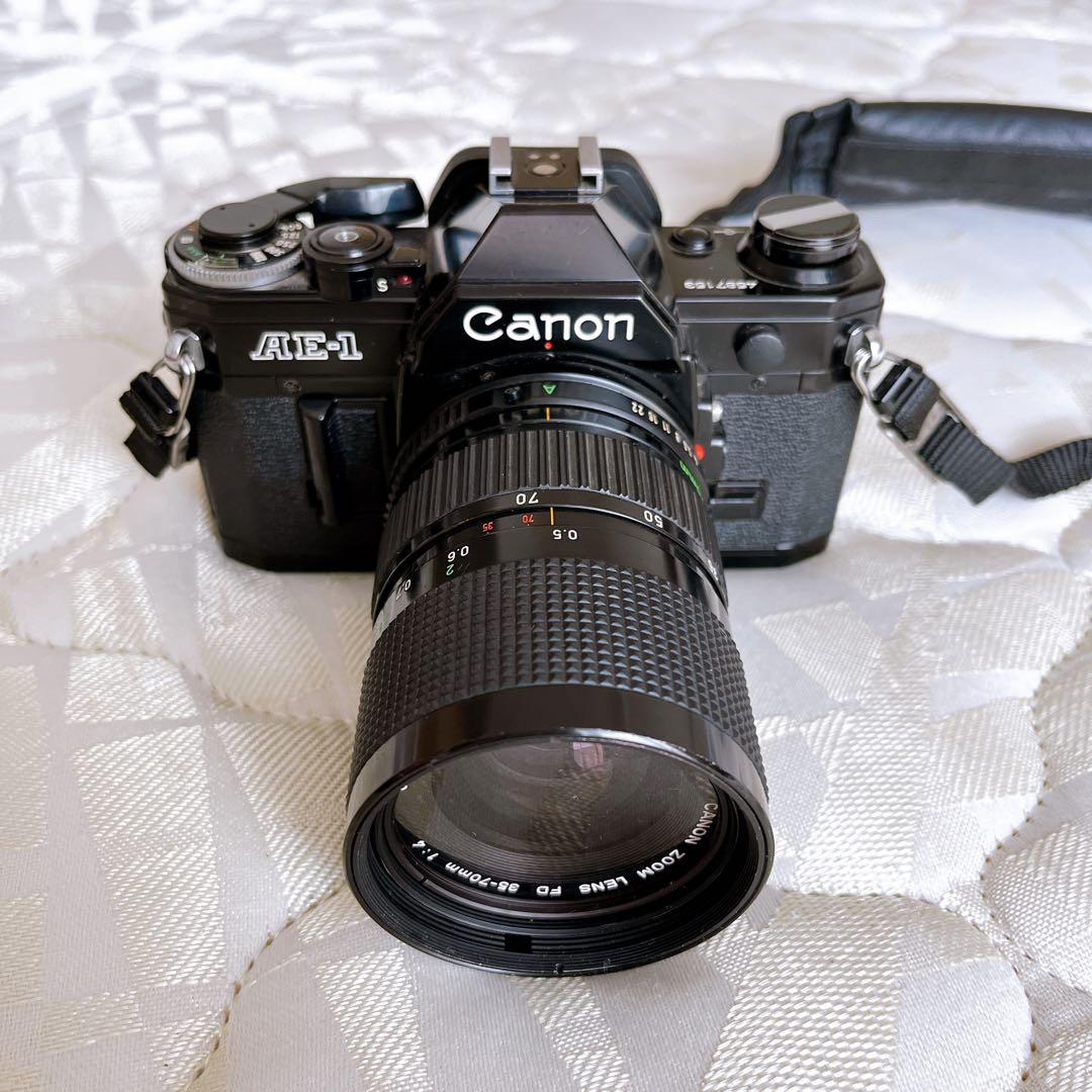 Canon AE-1 ズームレンズ ストロボ ストラップ セット
