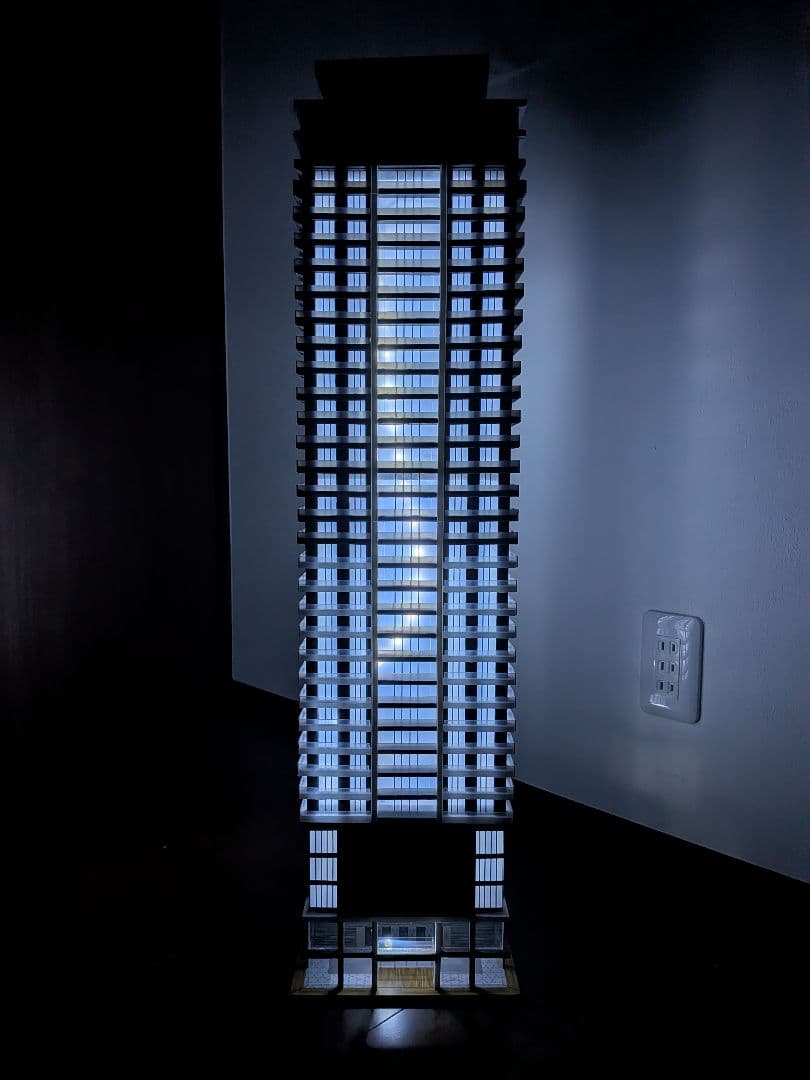 Nゲージ　自作ストラクチャー　超高層タワーマンション　タワマン　ジオラマ