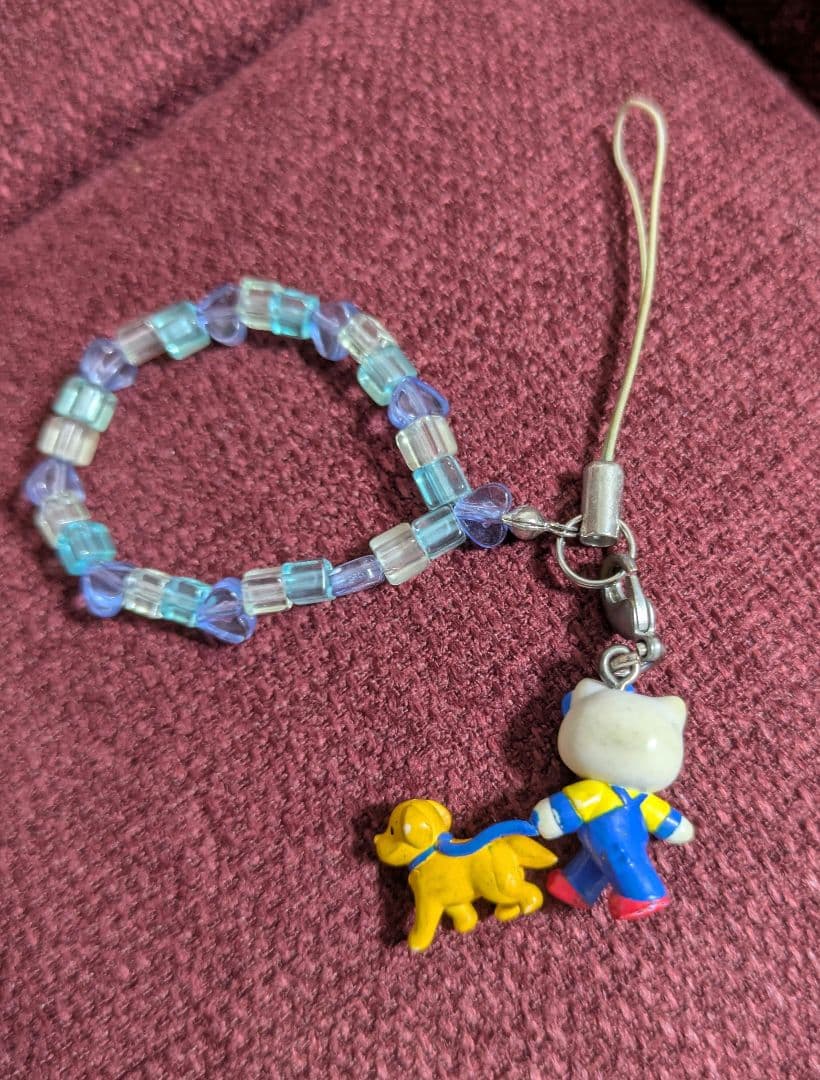 ハローキティ　ゴールデンレトリバー　ストラップ