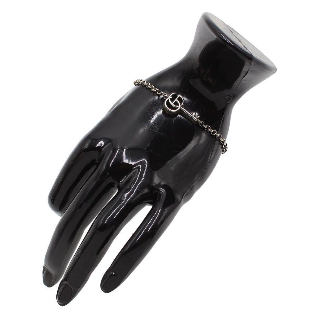 R2324 美品 グッチ SV925 ダブルG キーモチーフ ブレスレット