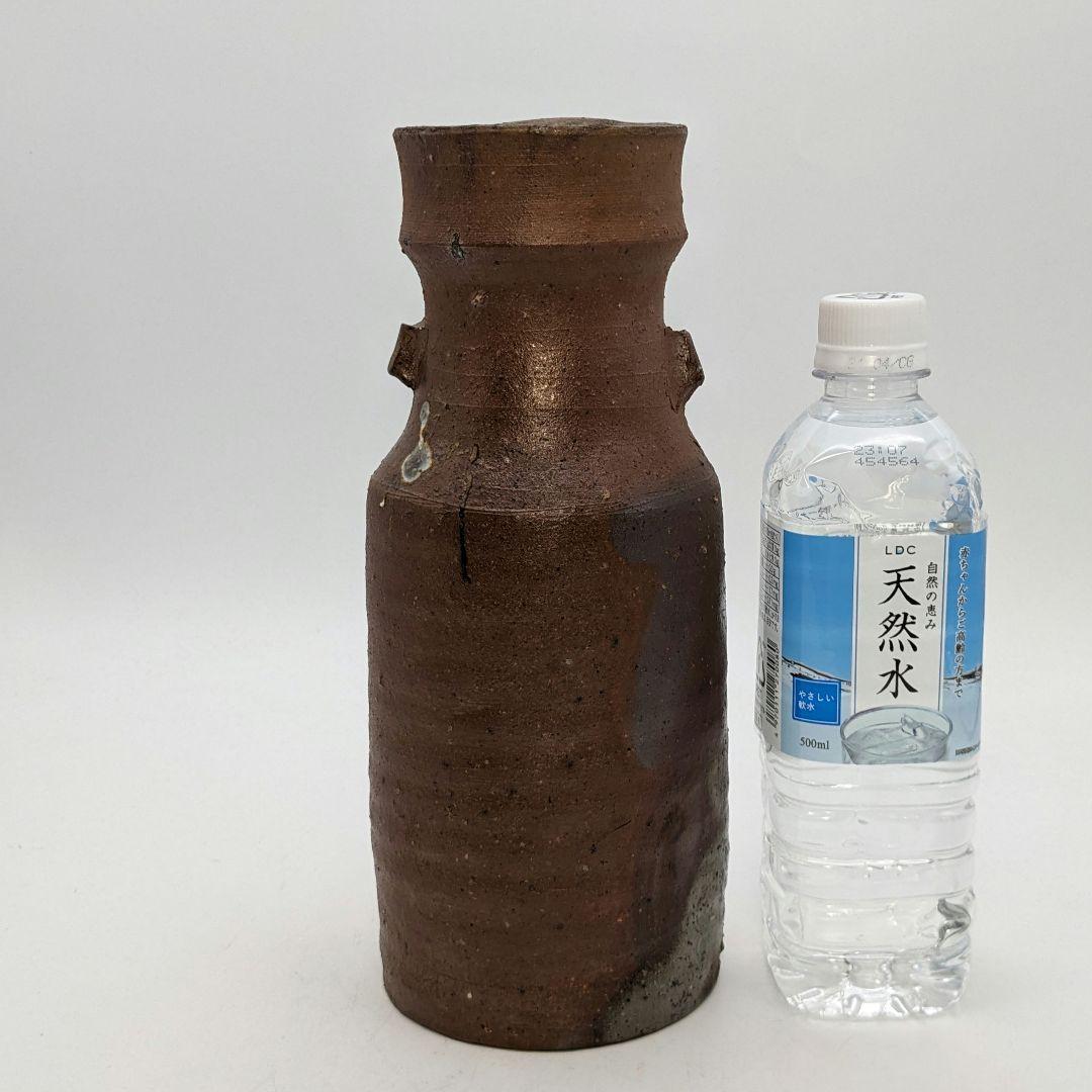 岡山県重要無形文化財 藤原建 備前焼 擂座花入 共箱 花器 フラワーベース 花瓶