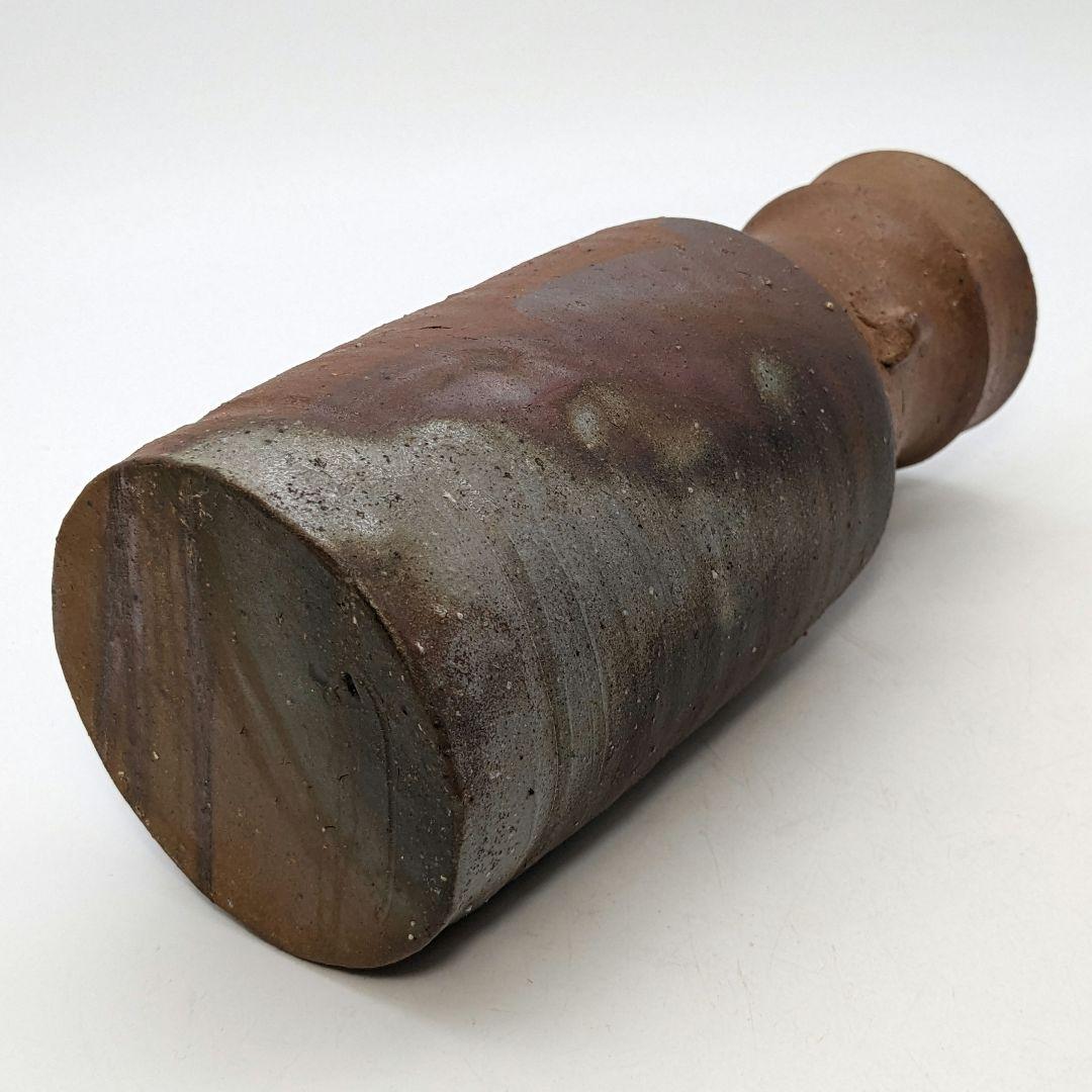 岡山県重要無形文化財 藤原建 備前焼 擂座花入 共箱 花器 フラワーベース 花瓶