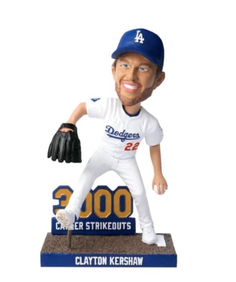 ドジャース・カーショー　3000奪三振ボブルヘッド　トレカ付き　来場者配布品