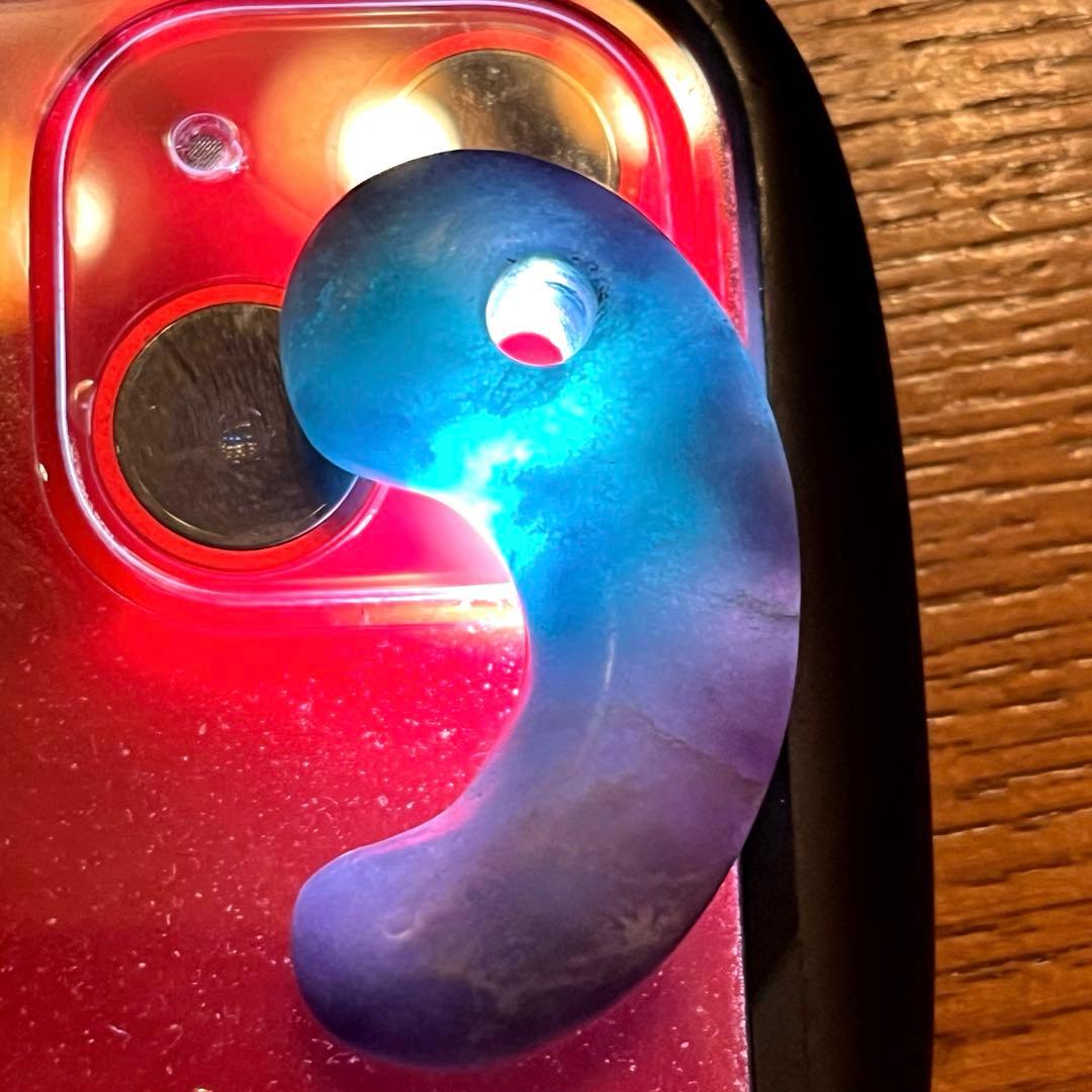 希少　古墳期　勾玉　複色翡翠