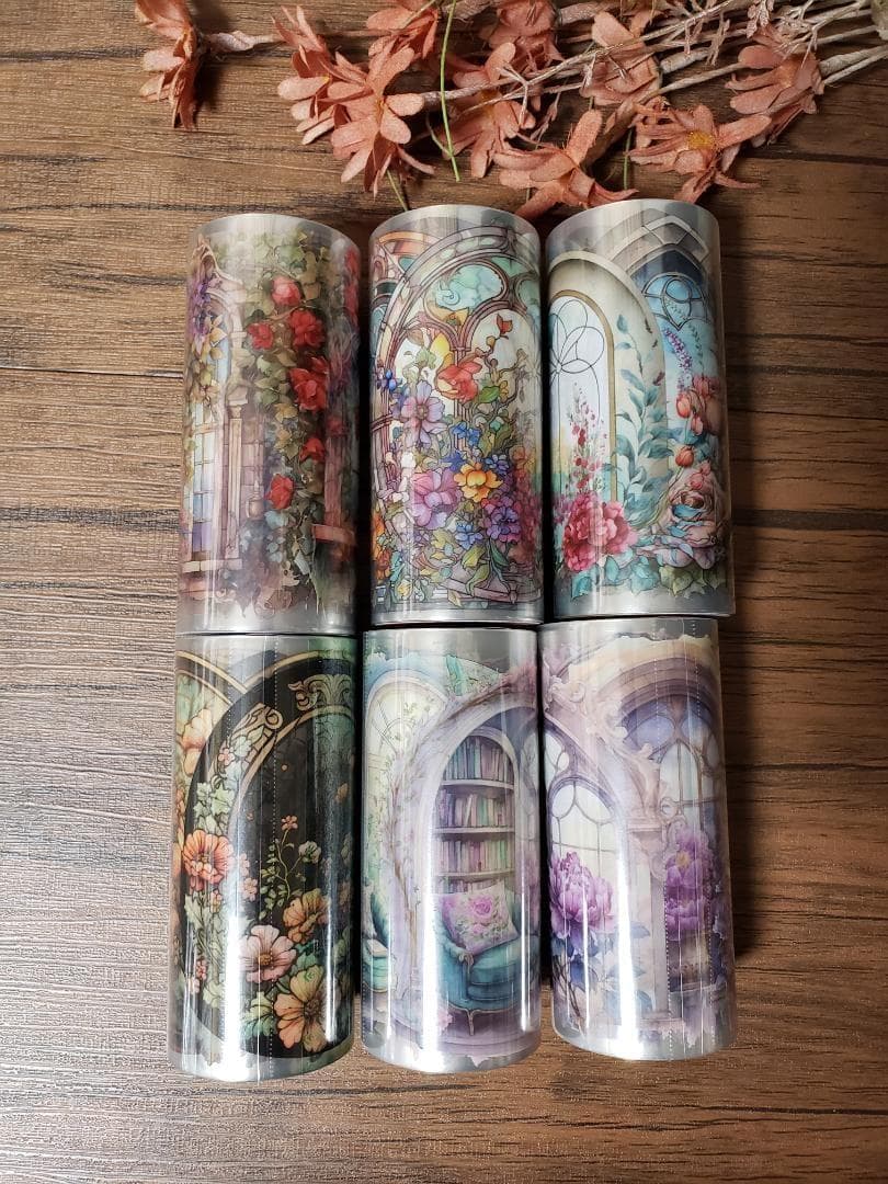 【nene様】「フローラルプリンセス光のフラワーウィンドウPETテープ6種」…他