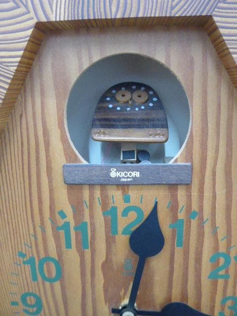 美品！長野の時計工房／キコリ・デザイン研究所の六角森のフクロウ時計／4万円