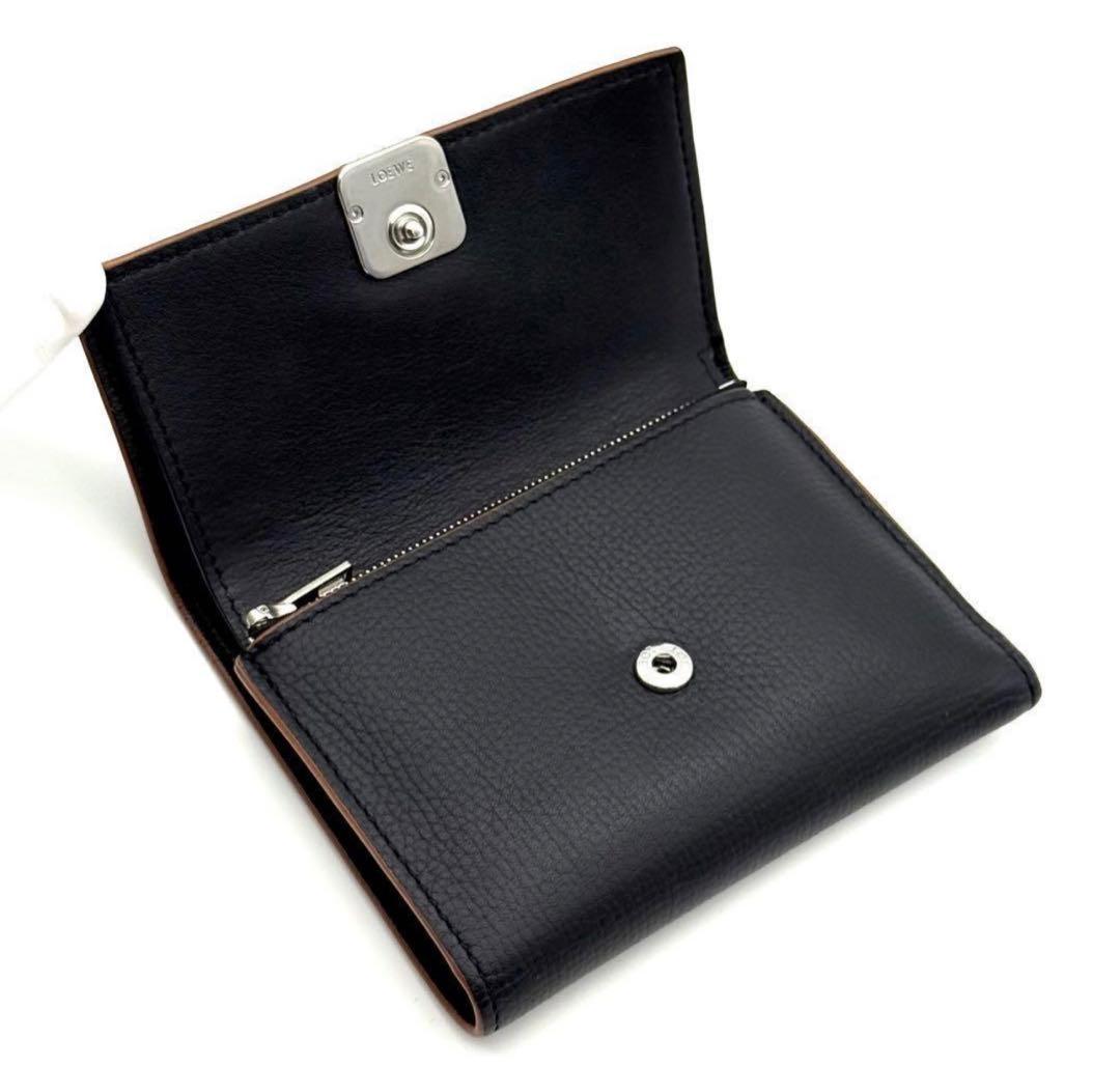 使用わずか　ロエベ アナグラム バーティカル ウォレット ブラック O09