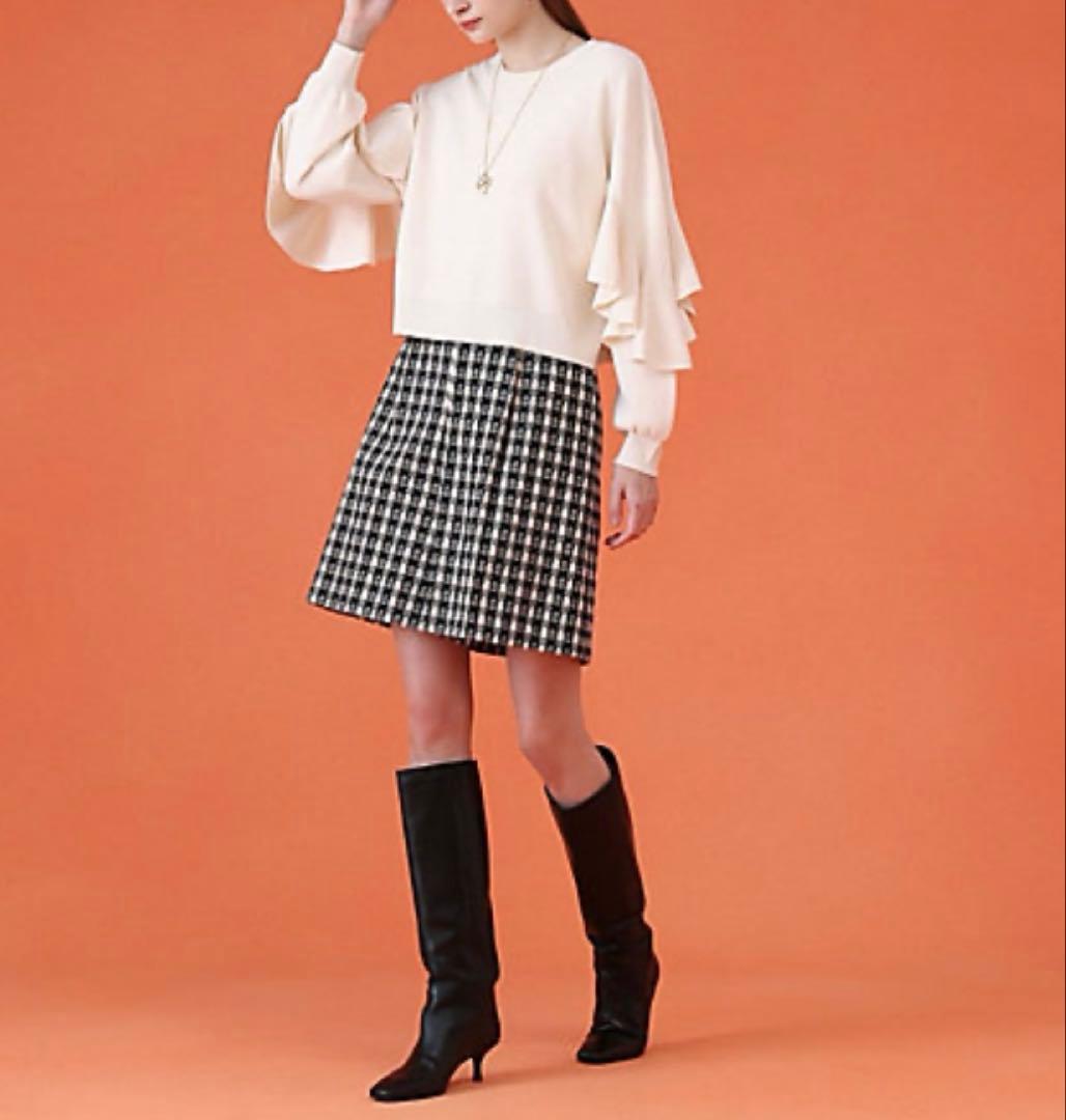 完売色✨25AW新品✨ANAYI アナイ　ツイーディージャガードキュロットパンツ