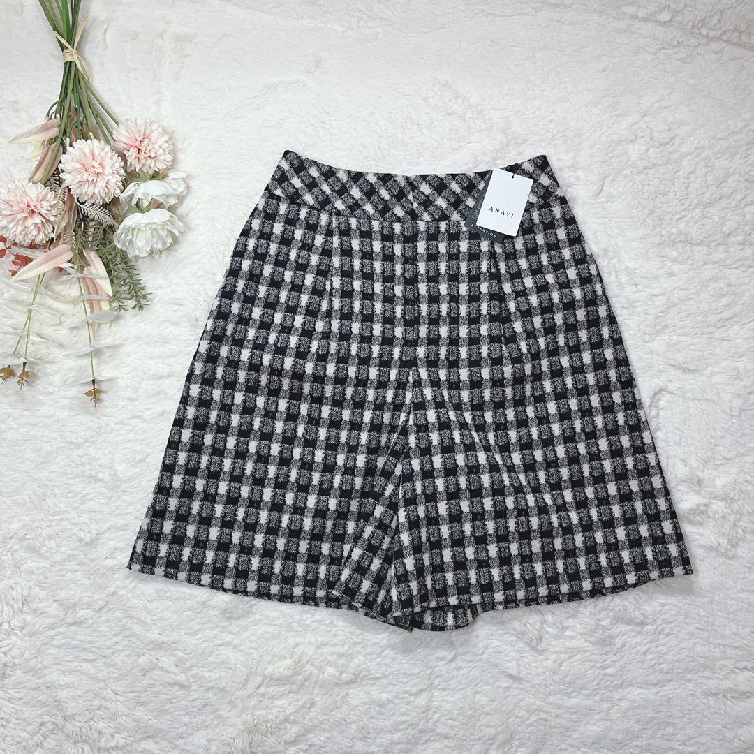 完売色✨25AW新品✨ANAYI アナイ　ツイーディージャガードキュロットパンツ