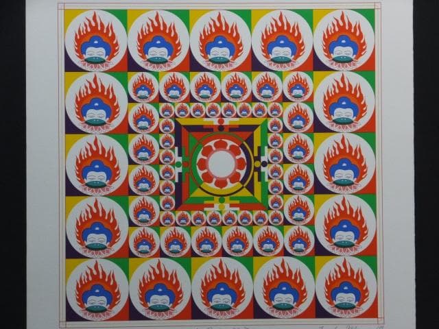 前田常作 直筆サイン『仏母マンダラ』リトグラフ 1988年 シート 0829G