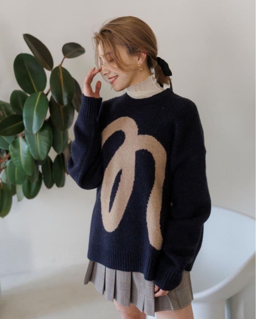 Naptime FW25 ニットプルオーバー NAVY Mサイズ Nissy