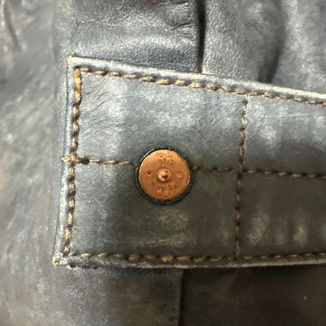 【150着限定】RRL INDIGO LEATHER JACKET リミテッド