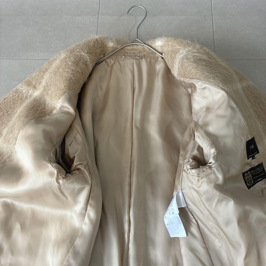 極美品 23区 マンテコ♡アルパカ ウール シャギー チェスターコート チェック