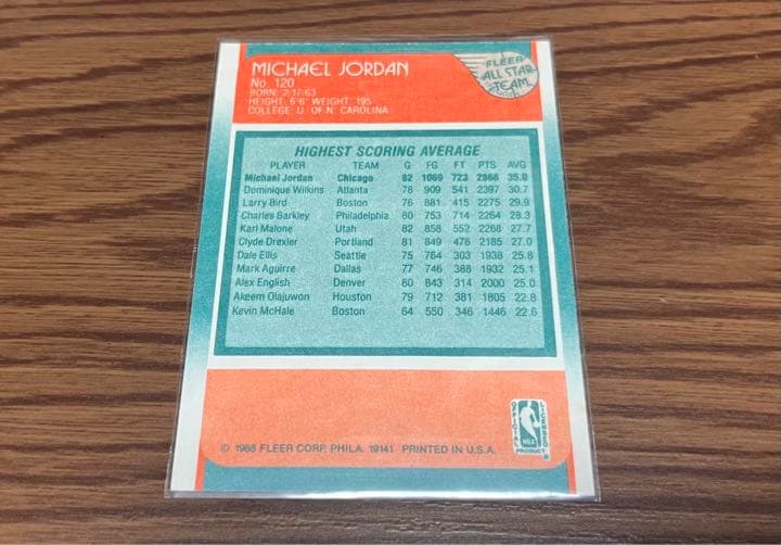 1988-89 Fleer Michael Jordan #120 ジョーダン