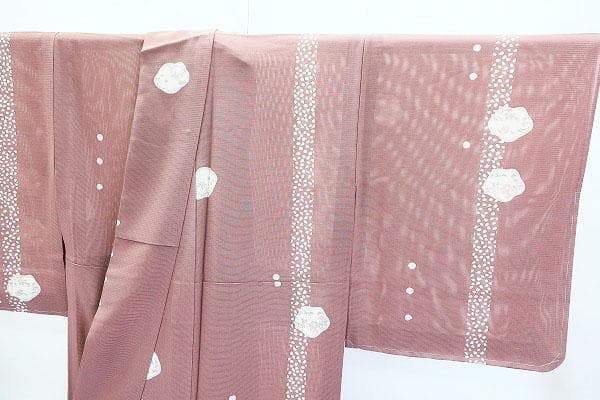 ★専用★未使用品 夏着物 夏 絽 小紋 くすみピンク 身丈155.5cm