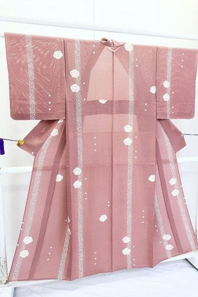 ★専用★未使用品 夏着物 夏 絽 小紋 くすみピンク 身丈155.5cm