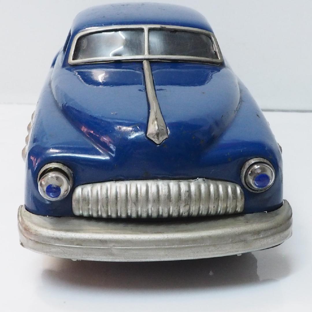 当時物【スーパービュイック青リペイント電動走行 動作不良】ブリキ自動車TIN箱無