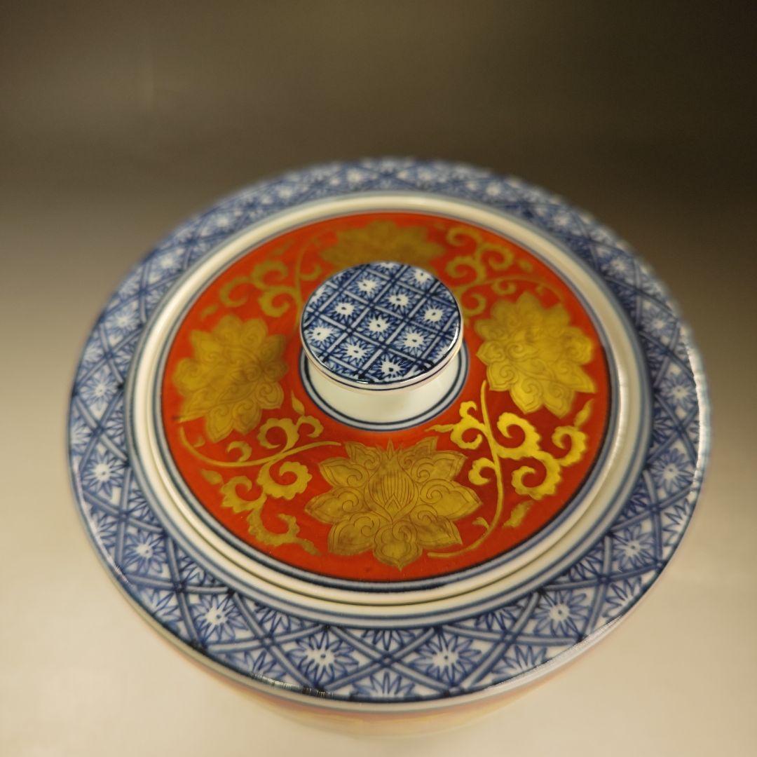 イ863 水指『平安　京峰造』『染付金襴手　水指　共箱』茶道具