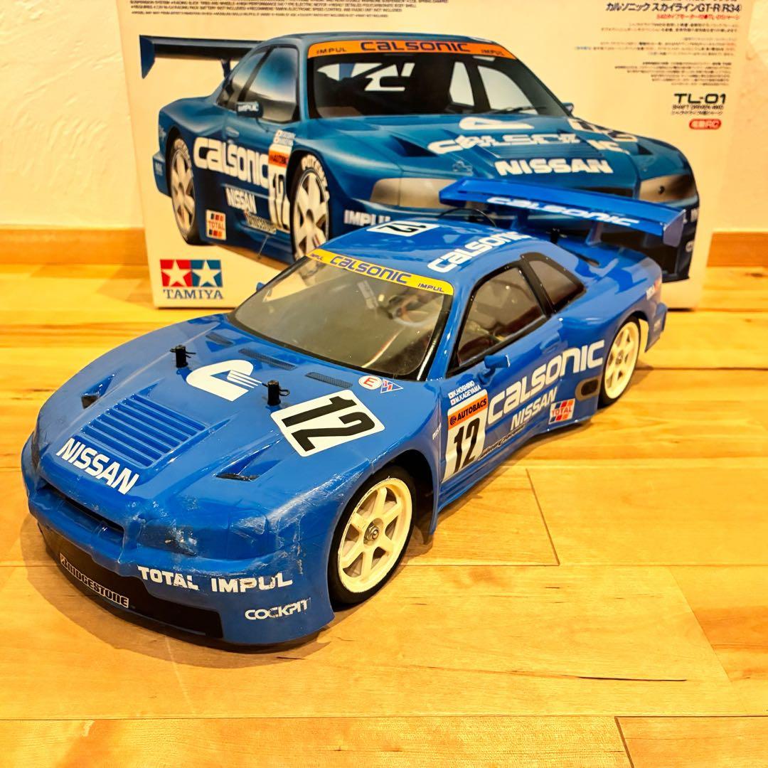 TAMIYA 電動RC カルソニック スカイライン GT-R R34 送信機付き