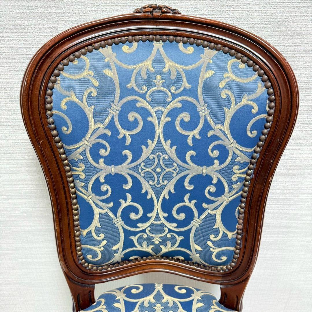 イタリア ダイニングチェア ブルー イタリア家具 高級感 猫脚　2脚