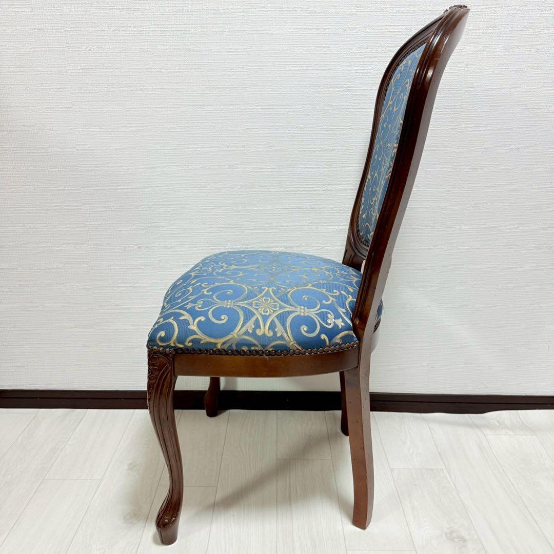 イタリア ダイニングチェア ブルー イタリア家具 高級感 猫脚　2脚