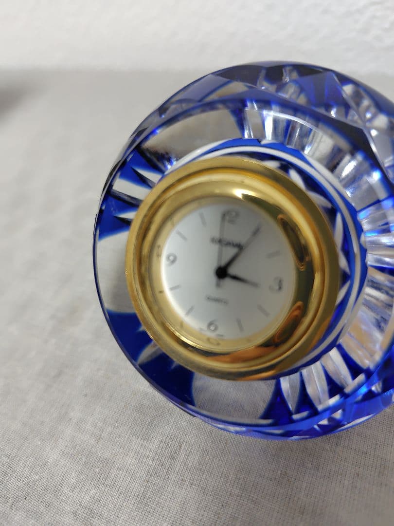 カガミクリスタル 江戸切子 クリスタルカット ガラス 置時計