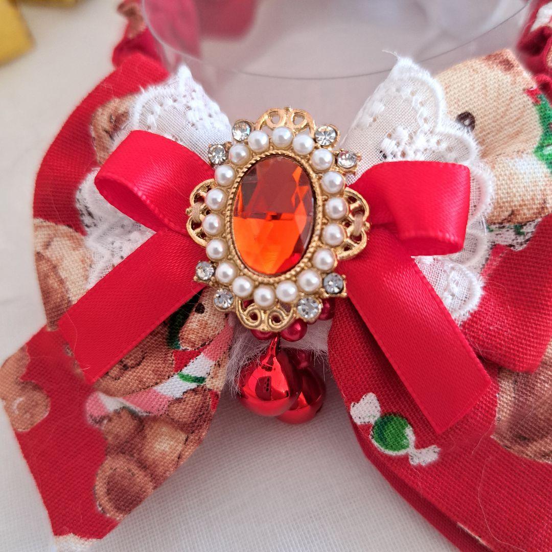 クリスマス短毛ファーシュシュ(赤くまさん)わんちゃん猫ちゃん用